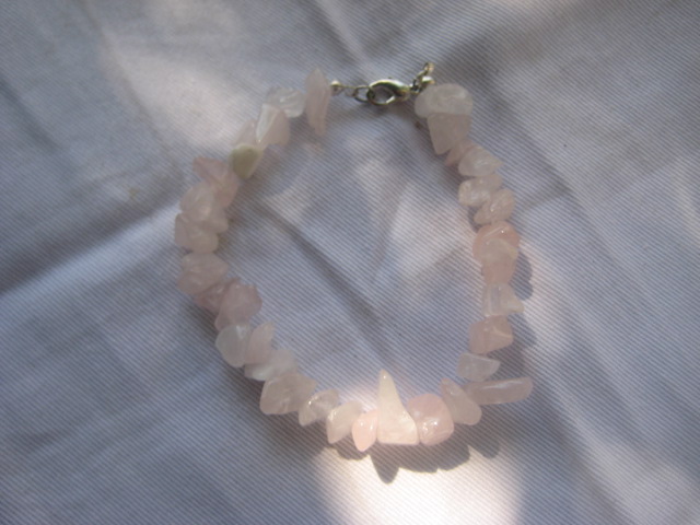 Rose Quartz Bracelet's stone of emotional healing and unconditional love for self, other and the world 3478